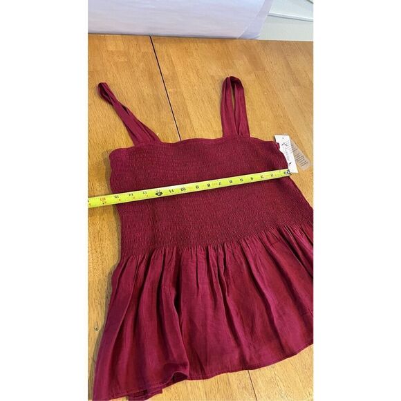 Nanette Lepore Burgundy Gauze Tank Crop Top Womens SZ  M New - Picture 10 of 11